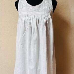 Charter Club White Embroidered Pajama Dress